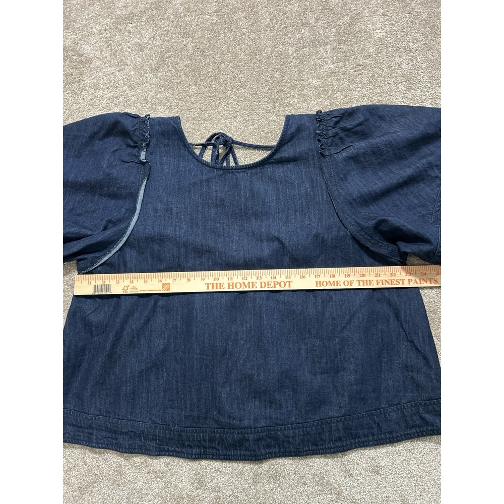 Pilcro Women's XL Denim Batwing Blouse Back Tie - Picture 5 of 7